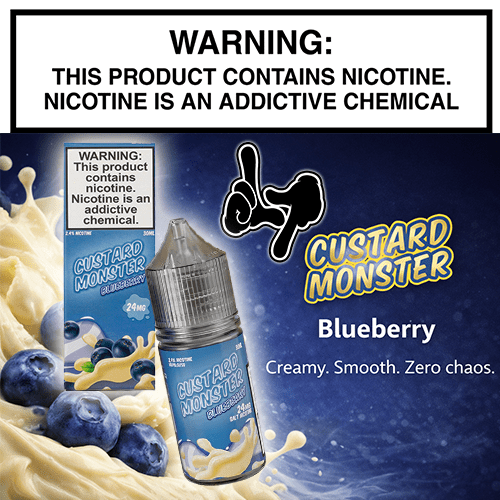 Custard Monster Salt Blueberry 30mL Bottle by Monster Vape Labs