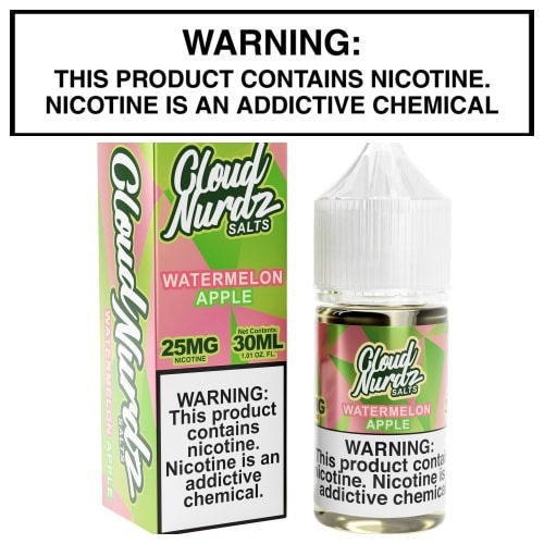 Apple Watermelon Salt 30mL Bottle By Cloud Nurdz - Image 2