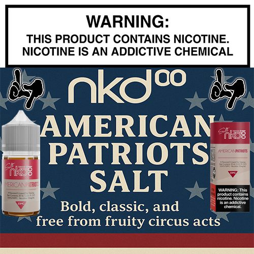 American Patriots Salt by Nkd 100 Salts 30mL Bottle