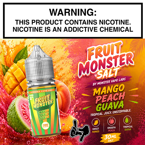 Fruit Monster Salt Mango Peach Guava 30mL Bottle by Monster Vape Labs