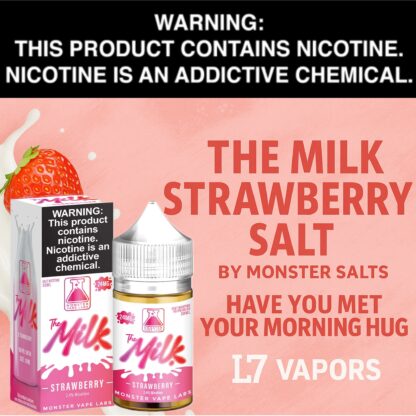 The Milk Strawberry Salts 30ml Bottle