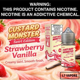 Custard Monster Swirl Edition Strawberry Vanilla Salts 30mL Bottle by Monster Vape Labs