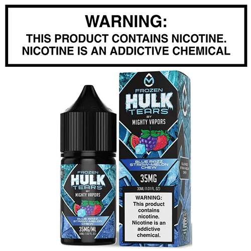 Frozen Hulk Tears Salt Blue Razz Straw-Melon Chew 30mL Bottle - Image 2