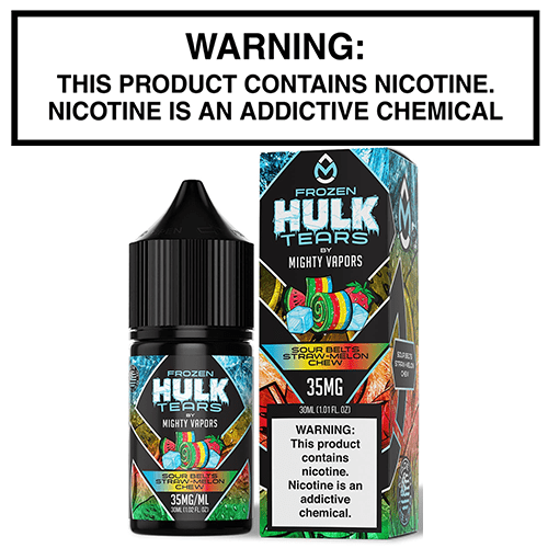 Frozen Hulk Tears Salts Sour Belts Straw-Melon Chew 30mL Bottle - Image 2