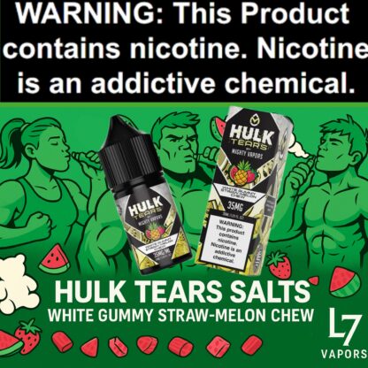 Hulk Tears Salts White Gummy Straw-Melon Chew 30ml Bottle