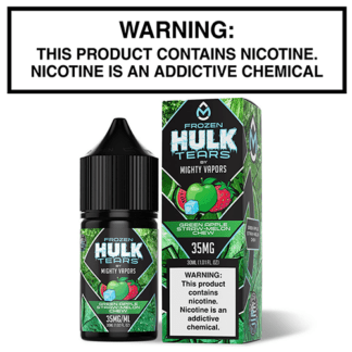 Mighty Vapors x Hulk Tears Salts Frozen Green Apple Straw Melon Chew 30ml Bottle