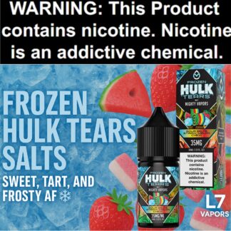 Frozen Hulk Tears Salts Sour Belts Straw-Melon Chew 30ml Bottle