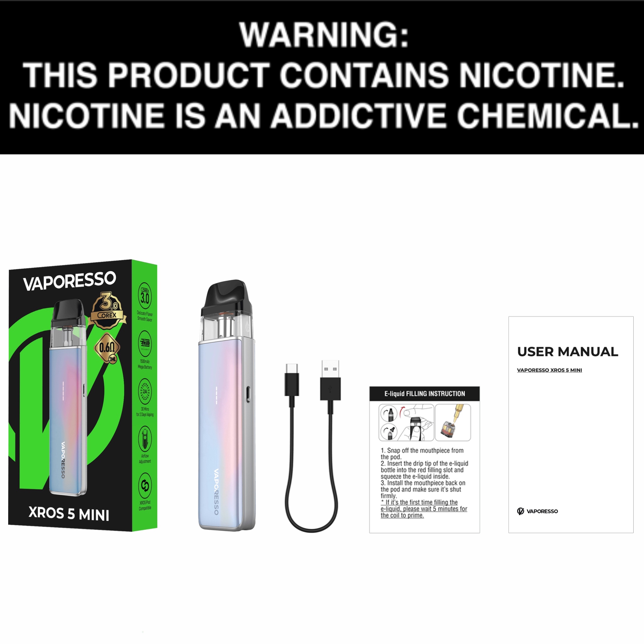 Vaporesso XROS 5 Mini Kit Contents