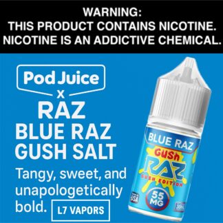 POD Juice x RAZ Blue Raz Gush Salt 30mL Bottle