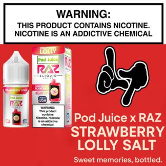 Pod Juice X RAZ Strawberry Lolly Salt 30ml Bottle