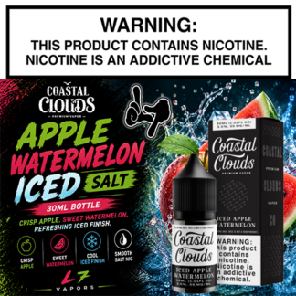 Apple Watermelon Iced Salt 30mL Bottle by Coastal Clouds
