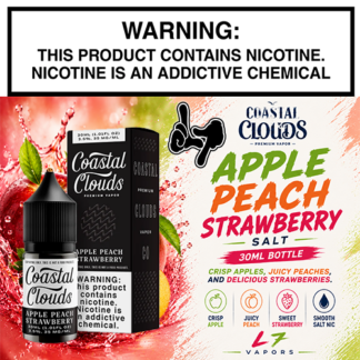 Apple Peach Strawberry Salt 30mL Bottle by Coastal Clouds