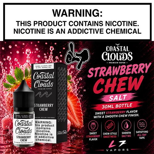 Strawberry Chew Salt 30mL Bottle by Coastal Clouds
