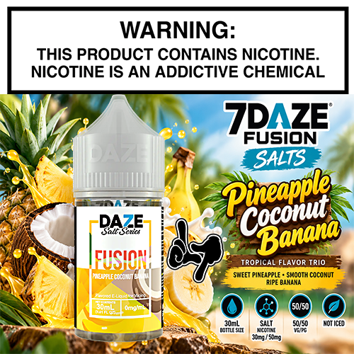 Pineapple Coconut Banana 30mL Bottle by 7 Daze Fusion Salts
