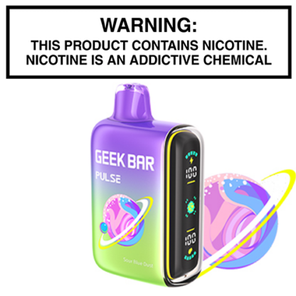 Geek Bar Blue Sour Dust Sour Blue Dust - Geek Bar Pulse 15000 Savers Geek  Bar Flavor Geek Bar Pulse 15000 Disposable Vape (Sour Blue Dust)