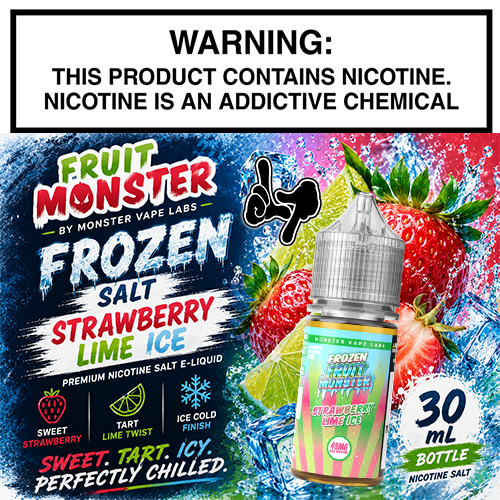 Frozen Fruit Monster Salt Strawberry Lime Ice 30mL Bottle by Monster Vape Labs