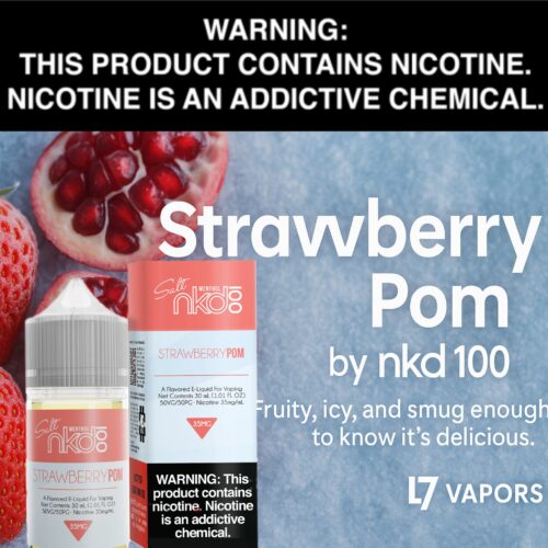 Strawberry Pom (Formerly Brain Freeze) Salt by Nkd 100 Salts 30ml Bottle