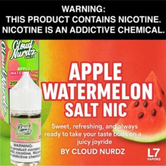 Apple Watermelon Salt 30mL Bottle By Cloud Nurdz