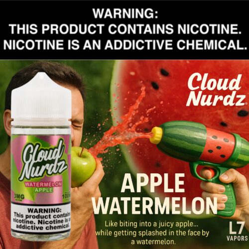 Apple Watermelon 100mL Bottle by Cloud Nurdz