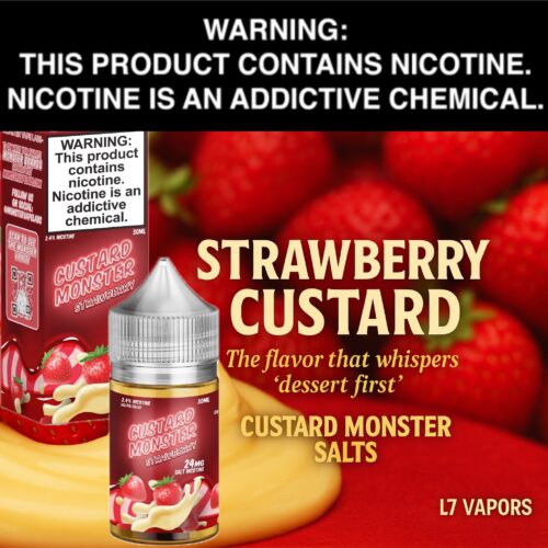 Custard Monster Salt Strawberry 30mL Bottle by Monster Vape Labs