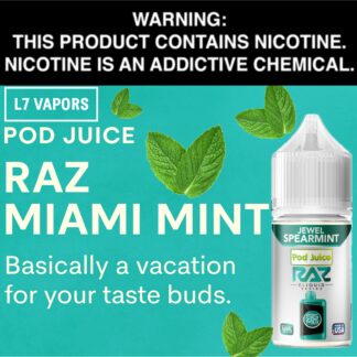 POD Juice x RAZ Miami Mint Salt 30mL Bottle
