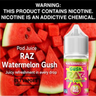 POD Juice x RAZ Watermelon Gush Salt 30mL Bottle
