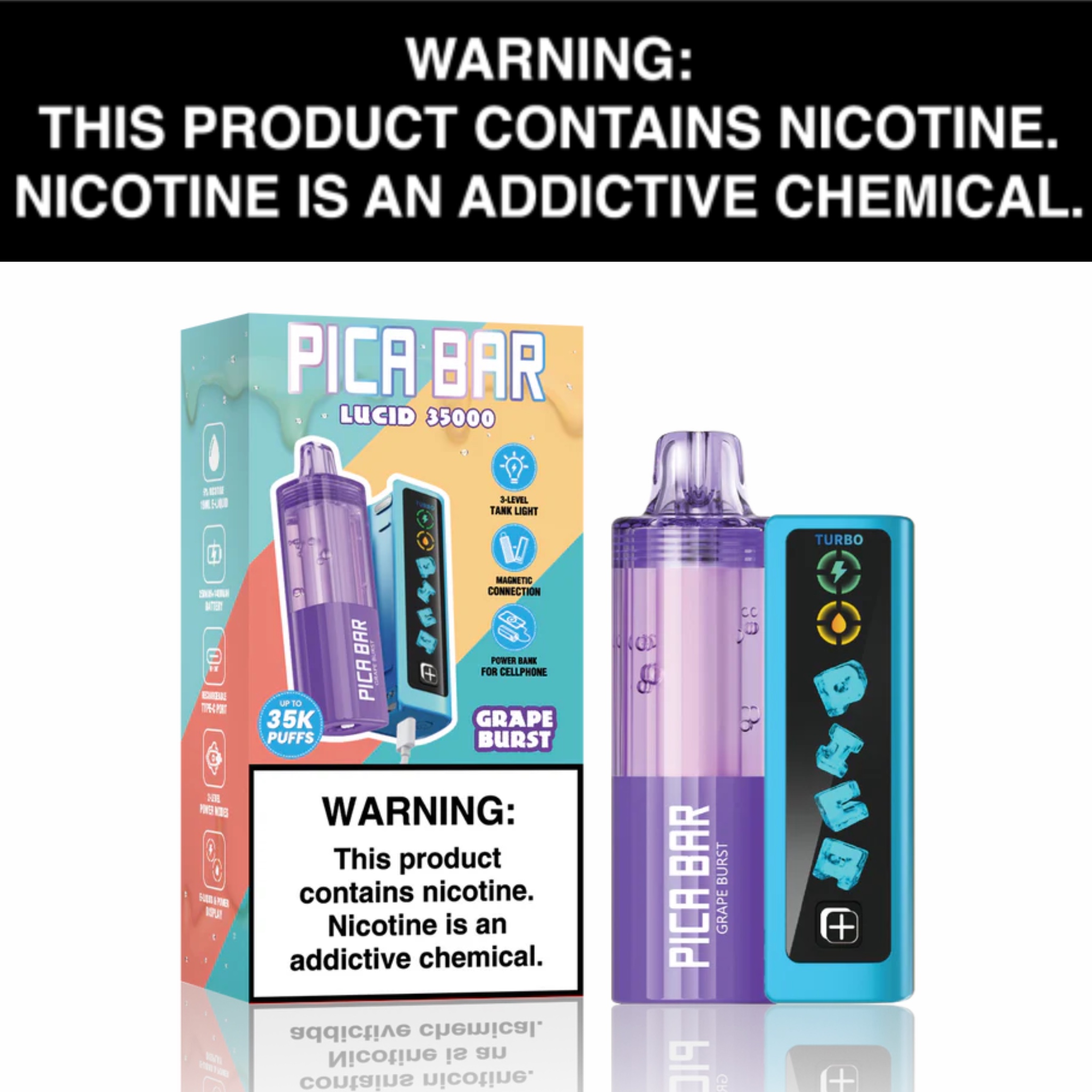 Pica Bar Vape Charger Eleaf USB Charger for iStick series Pica Bar Tuning  30K Replacement Pod | Premium E-Liquid
