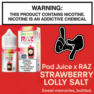 Pod Juice X RAZ Strawberry Lolly Salt 30mL Bottle
