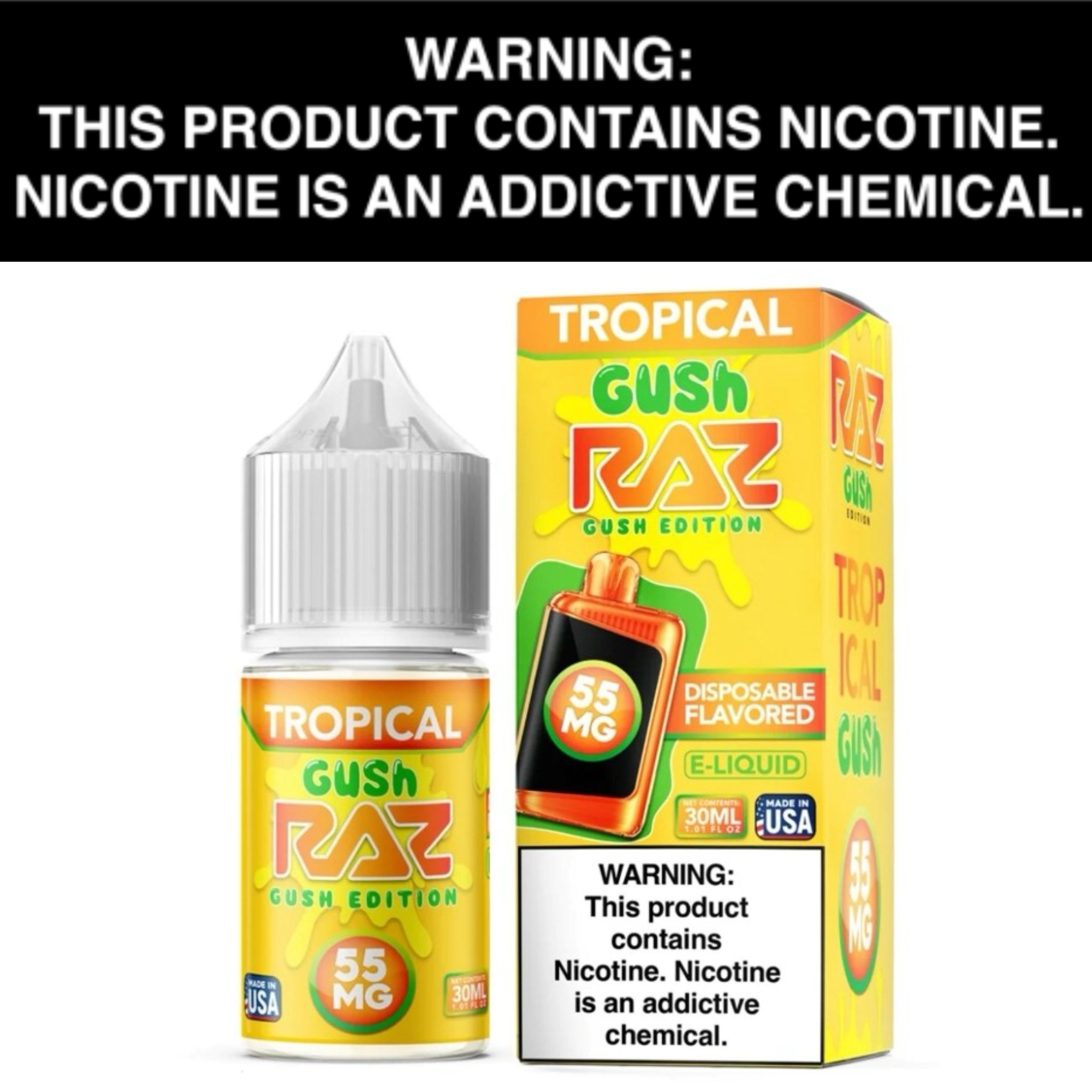 POD Juice x RAZ Tropical Gush Salt 30mL Bottle – L7 Vapors Karns