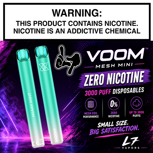 Voom Mesh Mini Zero Nicotine 3000 Puff Disposables
