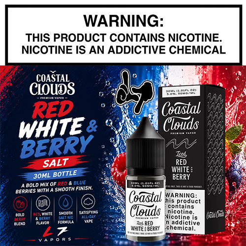 Red White and Berry Salt 30mL Bottle by Coastal Clouds